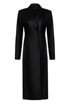 Пальто приталенное из кожи - фото 136958