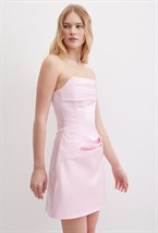 Корсетное платье мини розе - фото 136976