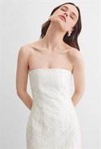 Платье-бандо миди из жаккарда - фото 136999