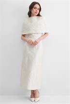 Платье-бандо миди из жаккарда - фото 137001