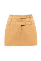 Мини юбка с двойным поясом Фоэм - фото 137088