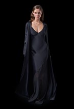 Черная накидка-кимоно - фото 137195