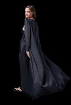 Черная накидка-кимоно - фото 137197