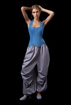 Голубой корсет из денима на молнии - фото 137235