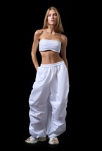 Белые хлопковые шаровары - фото 137248