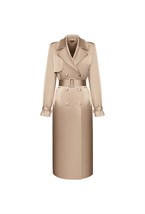 Плащ из бежевого атласа - фото 137298