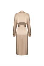 Плащ из бежевого атласа - фото 137299