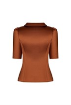 Жакет атласный карамель - фото 137311