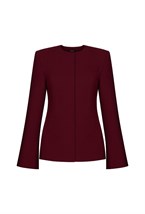 Жакет из креповой шерсти бордо - фото 137316
