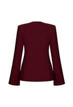 Жакет из креповой шерсти бордо - фото 137317