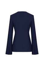 Жакет из креповой шерсти синий - фото 137321