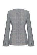 Жакет из шерсти в клетку - фото 137323