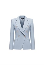 Жакет твидовый голубой - фото 137328