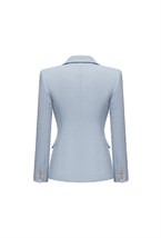 Жакет твидовый голубой - фото 137329