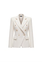 Жакет твидовый белый - фото 137330