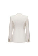 Жакет твидовый белый - фото 137331