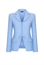 Жакет с завязками в небесно-голубом оттенке - фото 137340