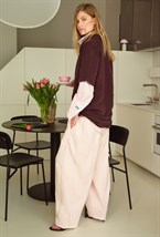 Брюки О-силуэта клубника со сливками - фото 138142