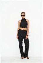 Топ kyle ribbed black - фото 139860