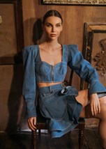 ассиметричная юбка из денима - фото 14135