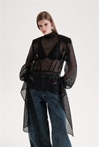 Блузка Брют черного цвета - фото 141673