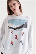 Лонгслив Ски Пасс белого цвета - фото 141726