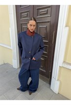Брюки "Ля миа Фамилия" синего цвета в полоску - фото 163393