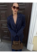 Брюки "Ля миа Фамилия" синего цвета в полоску - фото 163395
