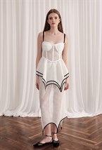 Платье-корсет рифы белого цвета - фото 165627