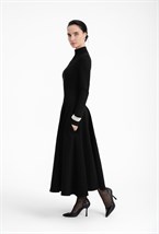Платье макси чёрное - фото 166403