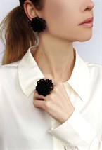 клипсы с горным хрусталем - фото 19966