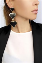 серьги тройный сердца - фото 20016