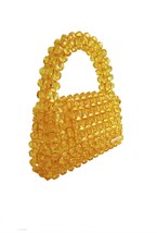 сумка из бусин желтая малая - фото 20039