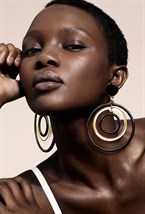 серьги кольца многоярусные - фото 20080