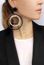 серьги кольца многоярусные - фото 20081