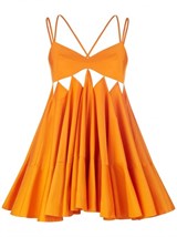Оранжевое хлопковое платье - фото 27850