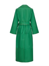 кожаный плащ с поясом - фото 33578