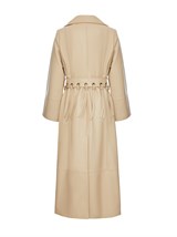 кожаный плащ с поясом - фото 33582