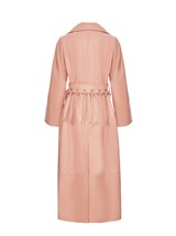 кожаный плащ с поясом - фото 33586