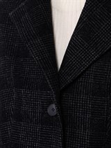 Шерстяное полупальто в жаккардовую клетку - фото 37493