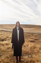 Пальто с поясом - фото 40017