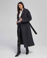 Пальто с поясом - фото 40039