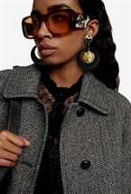 серьги кольца со львом - фото 42979