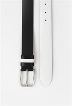 Ремень колорблок черно/белый - фото 44249