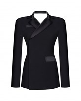 Пиджак черный с открытой спиной - фото 48342