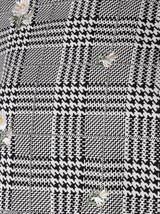 Платье-трапеция из жаккарда гусиная лапка с вышивкой "ромашки" - фото 49030