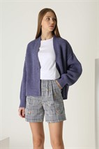 Шорты из жаккарда гусиная лапка с вышивкой - фото 49043