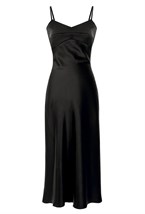 Платье шелковое комбинация  черное - фото 49438