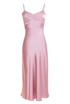 Платье шелковое комбинация  розовое - фото 49456