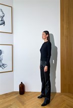 Брюки прямые из итальянской эко-кожи - фото 50546